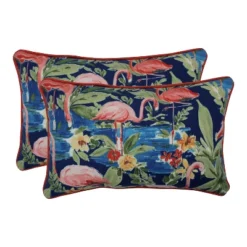 Flamingo 2pc Rectangular Outdoor Throw Pillow Set Blue - Pillow Perfect -Home Decor Series Store GUEST 6afc9557 1268 4b3f b590 82f4446aa9fc