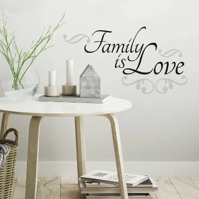 Family Is Love Peel And Stick Wall Decal Black - RoomMates 1 Family Is Love Peel And Stick Wall Decal Black - RoomMates
