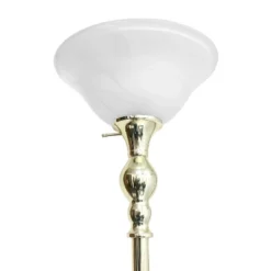 1-Light Torchiere Floor Lamp With Marbleized Glass Shade Gold - Lalia Home -Home Decor Series Store GUEST 6bd62f12 888b 4633 8dae 182f29112d18