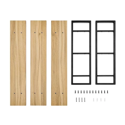 35.5" X 31.5" Rio 3 Tier Floating Bracket Wall Shelf Chestnut - Danya B. 10 35.5" X 31.5" Rio 3 Tier Floating Bracket Wall Shelf Chestnut - Danya B. - Image 10