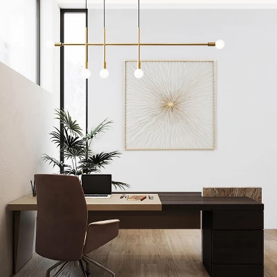 LuxenHome Gold Abstract Flower Square Metal Wall Art 4 LuxenHome Gold Abstract Flower Square Metal Wall Art - Image 4