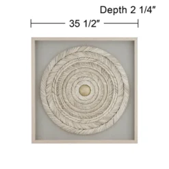 Dahlia Studios Natural Paper Ring 35 1/2" Square Shadow Box Framed Wall Art -Home Decor Series Store GUEST 6d3dc34e 5922 4d7c 8419 bb21f92f2c2f