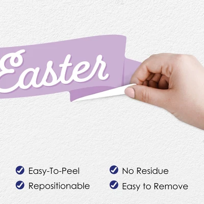 Big Dot Of Happiness Spring Easter Bunny - Peel And Stick Nursery And Home Decor Vinyl Wall Art Stickers - Wall Decals - Set Of 20 2 Big Dot Of Happiness Spring Easter Bunny - Peel And Stick Nursery And Home Decor Vinyl Wall Art Stickers - Wall Decals - Set Of 20 - Image 2