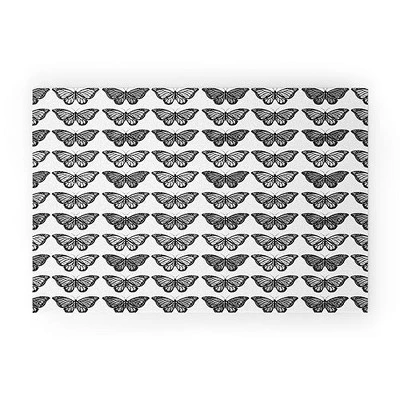 Avenie Monarch Butterfly Black And White Looped Vinyl Welcome Mat - Society6 5 Avenie Monarch Butterfly Black And White Looped Vinyl Welcome Mat - Society6 - Image 5