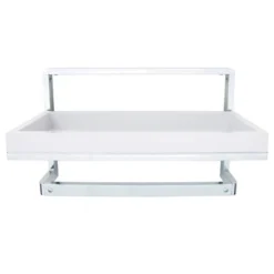 9" X 15" Wall Mount Shelf Unit With Towel Rack And Tray Chrome/White - Danya B. -Home Decor Series Store GUEST 6eef5fe3 5ba2 45ab aca7 88646dabf09f