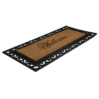 Northlight Black And Natural Coir Rectangular "Welcome" Doormat 22" X 48" 3 Northlight Black And Natural Coir Rectangular "Welcome" Doormat 22" X 48" - Image 3