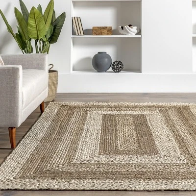 NuLOOM Charlene Braided Border Jute Area Rug 7 NuLOOM Charlene Braided Border Jute Area Rug - Image 7