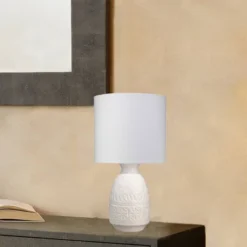 Frieze Ceramic Table Lamp With Drum Shade White - Splendor Home -Home Decor Series Store GUEST 70ae7786 149d 4a3f 89e9 51dfe5956504