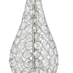 360 Lighting Sergio Modern Accent Table Lamps 23 1/2" High Set Of 2 Chrome Clear Acrylic With USB Charging Port Blue Softback Drum Shade For Home Desk -Home Decor Series Store GUEST 7204c8e5 d487 44d6 a5d4 b08d8489995c