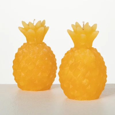 5"H Sullivans Yellow Pineapple Candle - Set Of 2, Yellow 3 5"H Sullivans Yellow Pineapple Candle - Set Of 2, Yellow - Image 3