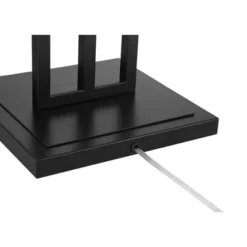 Franklin Iron Works Industrial Floor Lamp 64" Tall Matte Black 3-Light Rectangular Linen White Glass Shades For Living Room House -Home Decor Series Store GUEST 734f9a36 651c 49dd 823b f1ef4242f764