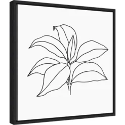 16" X 16" Foliage Contour III By Annie Warren Framed Canvas Wall Art - Amanti Art