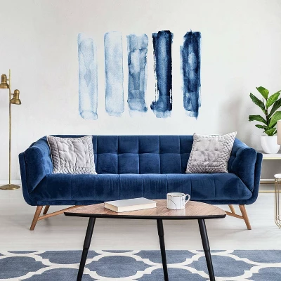 Brush Strokes Peel And Stick Giant Wall Decal Blue - RoomMates 2 Brush Strokes Peel And Stick Giant Wall Decal Blue - RoomMates - Image 2