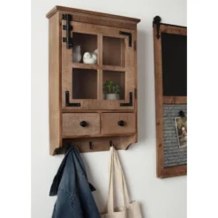 Hutchins Decorative Farmhouse Wood Wall Cabinet With Window Pane Glass Door Rustic Brown - Kate & Laurel All Things Decor 9 Hutchins Decorative Farmhouse Wood Wall Cabinet With Window Pane Glass Door Rustic Brown - Kate & Laurel All Things Decor -Home Decor Series Store GUEST 7553564d 7e1c 4ce2 920b 8981123d08c2