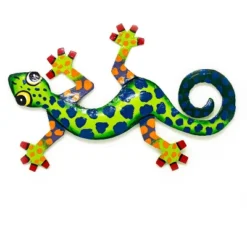 Global Crafts Eight Inch Painted Gecko Recycled Haitian Metal Wall Art -Home Decor Series Store GUEST 75d06dc9 58c2 4568 8347 5c341b5e9c49