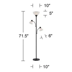 360 Lighting Bingham Modern Torchiere Floor Lamp With Side Lights 71 1/2" Tall Black Metal White Shade For Living Room Reading Bedroom Office House -Home Decor Series Store GUEST 77443844 cc7e 464d 8d2b 0f808e2f9078