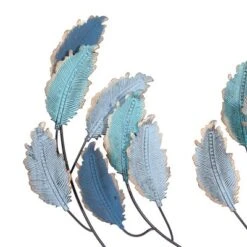 15" X 52" Metal Leaf Wall Decor With Gold Accent Blue - Olivia & May 25 15" X 52" Metal Leaf Wall Decor With Gold Accent Blue - Olivia & May -Home Decor Series Store GUEST 7a53567f d916 4a7f a084 560073f79066