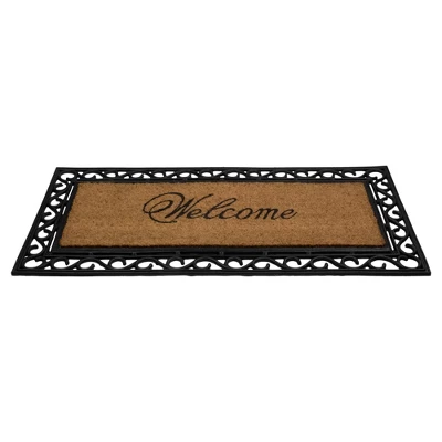 Northlight Black And Natural Coir Rectangular "Welcome" Doormat 22" X 48" 2 Northlight Black And Natural Coir Rectangular "Welcome" Doormat 22" X 48" - Image 2