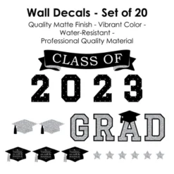 Big Dot Of Happiness Silver Class Of 2023 Graduation Party Wall Decals Set Of 20 -Home Decor Series Store GUEST 7a8d4f83 16a8 4219 8246 9c2cc22ec9b2