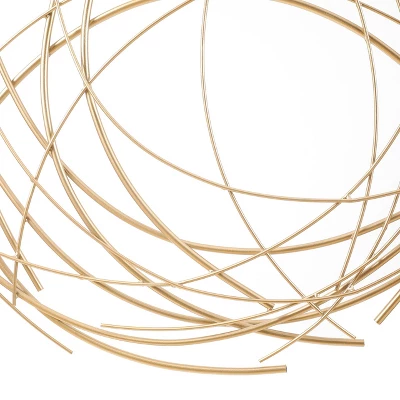 LuxenHome Gold Metal Abstract Swirl Round Wall Decor 8 LuxenHome Gold Metal Abstract Swirl Round Wall Decor - Image 8