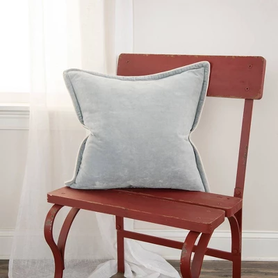 Connie Post Solid Poly Filled Square Pillow Light Gray - Rizzy Home 4 Connie Post Solid Poly Filled Square Pillow Light Gray - Rizzy Home - Image 4