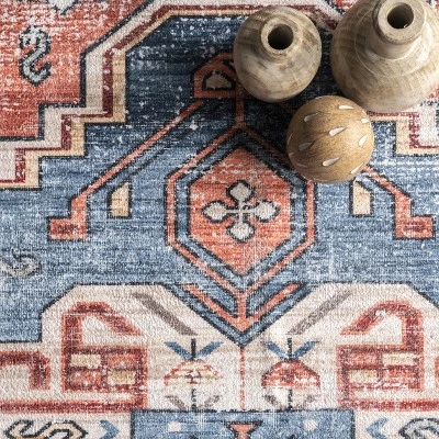 NuLOOM Marli Machine Washable Faded Medallion Area Rug 6 NuLOOM Marli Machine Washable Faded Medallion Area Rug - Image 6