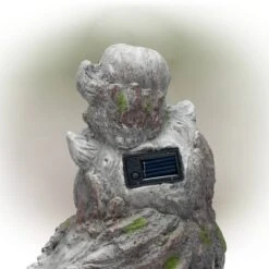 15" Solar Owls LED Light Magnesium Oxide Statue Brown - Alpine Corporation -Home Decor Series Store GUEST 7c675d55 f06b 4d6f 995a 7e7f14a66f67