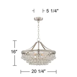 Vienna Full Spectrum Wohlfurst Brushed Nickel Pendant Chandelier 20 1/4" Wide Clear Crystal 5-Light Fixture For Dining Room House Foyer Kitchen Island -Home Decor Series Store GUEST 7cc69797 e618 4fa9 9c35 fbc7db403826