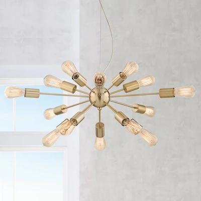Possini Euro Design Hemingson Gold Large Chandelier 33" Wide Modern Sputnik 12-Light LED Fixture For Dining Room House Foyer Kitchen Island Entryway 1 Possini Euro Design Hemingson Gold Large Chandelier 33" Wide Modern Sputnik 12-Light LED Fixture For Dining Room House Foyer Kitchen Island Entryway