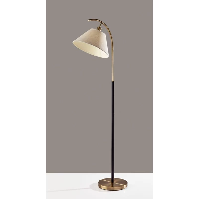 Jerome Floor Lamp Black/Antique Brass - Adesso 2 Jerome Floor Lamp Black/Antique Brass - Adesso - Image 2