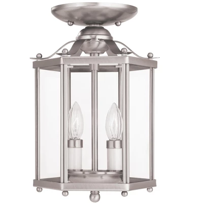 Sea Gull Lighting Bretton 2 Light Brushed Nickel Ceiling Fixture 1 Sea Gull Lighting Bretton 2 Light Brushed Nickel Ceiling Fixture
