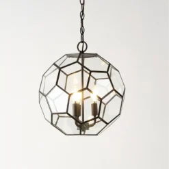 13.5" 3-Light Bee Modern Farmhouse Iron/Glass LED Pendant Oil Rubbed Bronze/Clear - JONATHAN Y -Home Decor Series Store GUEST 7e555ff2 c78f 44b5 a1e1 e242e2086903