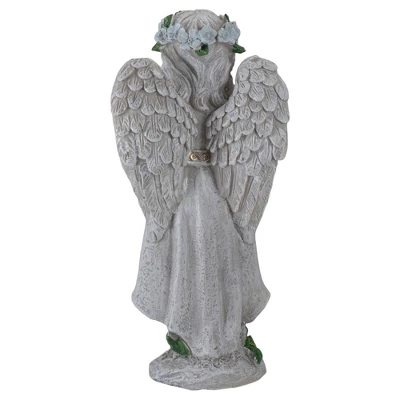 Northlight 10" Angel Standing In Prayer Outdoor Garden Statue 2 Northlight 10" Angel Standing In Prayer Outdoor Garden Statue - Image 2