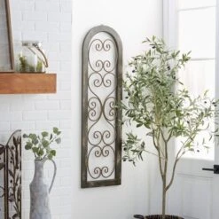 Wood Scroll Arched Window Inspired Wall Decor With Metal Scrollwork Relief Brown - Olivia & May 10 Wood Scroll Arched Window Inspired Wall Decor With Metal Scrollwork Relief Brown - Olivia & May -Home Decor Series Store GUEST 7ee43df4 1334 4950 88f2 012037f63e34