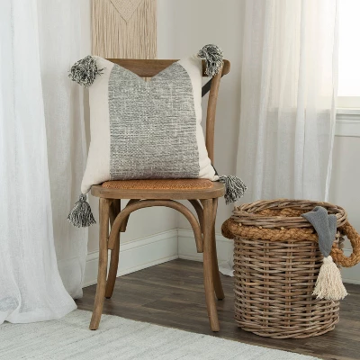 20"x20" Oversize Color Block Poly Filled Square Throw Pillow Gray - Donny Osmond Home 1 20"x20" Oversize Color Block Poly Filled Square Throw Pillow Gray - Donny Osmond Home