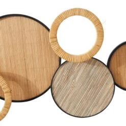 Bamboo Plate Overlapping Circle Wall Decor With Rattan Wreath Brown - Olivia & May 7 Bamboo Plate Overlapping Circle Wall Decor With Rattan Wreath Brown - Olivia & May -Home Decor Series Store GUEST 7fbff839 286f 42f7 934a f710e712f068