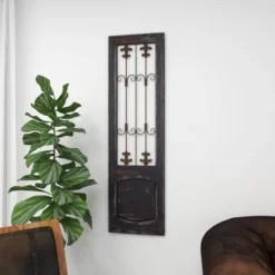 Traditional Metal Scroll Distressed Door Inspired Ornamental Wall Decor With Metal Wire Details Brown - Olivia & May -Home Decor Series Store GUEST 815c9a65 4b5a 4d7f b8a7 3ff0e42d773d