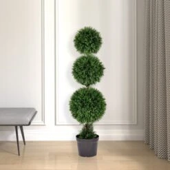 Vickerman Artificial Cedar Ball Topiary In Pot UV -Home Decor Series Store GUEST 821f8242 2400 49bb a4dc 6be6652abd76