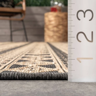 Devon Geometric Striped Indoor And Outdoor Area Rug - NuLOOM 2 Devon Geometric Striped Indoor And Outdoor Area Rug - NuLOOM - Image 2