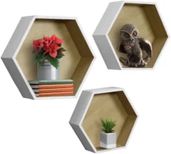 Sorbus Decorative Hexagon Floating Shelf Set Of 3 White -Home Decor Series Store GUEST 83ff52aa c263 4c47 bfd1 a60542d9dc73