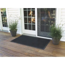 HomeTrax Rubber Brush Doormat - Black (28"x46")