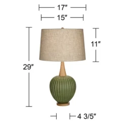 360 Lighting Sevilla 29" Tall Mid Century Modern End Table Lamp Green Ceramic Single Living Room Bedroom Bedside Nightstand House Oatmeal Shade 13 360 Lighting Sevilla 29" Tall Mid Century Modern End Table Lamp Green Ceramic Single Living Room Bedroom Bedside Nightstand House Oatmeal Shade -Home Decor Series Store GUEST 84bdbbfa 0fb5 45d3 9868 83538ca3b859