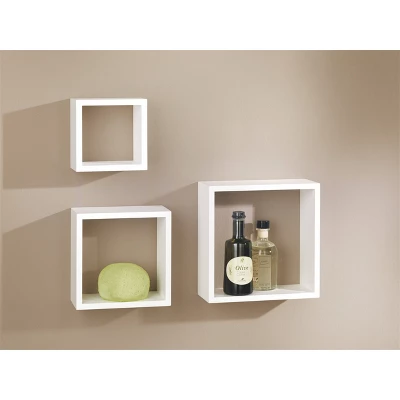 3pc Cube Shelf Set White - Dolle Shelving 1 3pc Cube Shelf Set White - Dolle Shelving