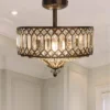15.25" Glass And Metal Tiered Jeweled Semi Flush Mount Ceiling Light - River Of Goods