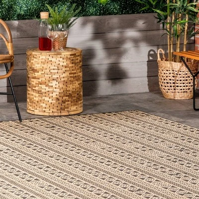 Devon Geometric Striped Indoor And Outdoor Area Rug - NuLOOM 8 Devon Geometric Striped Indoor And Outdoor Area Rug - NuLOOM - Image 8