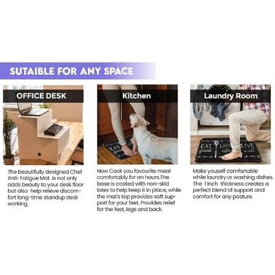 Paris Wine Designer Chef Oil & Stain Resistant Anti-Fatigue Kitchen Floor Mat 3 Paris Wine Designer Chef Oil & Stain Resistant Anti-Fatigue Kitchen Floor Mat - Image 3