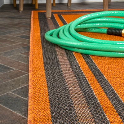 James Modern Border Stripe Indoor/Outdoor Area Rug - JONATHAN Y 2 James Modern Border Stripe Indoor/Outdoor Area Rug - JONATHAN Y - Image 2