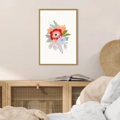 16" X 23" Spring Flowers By Annie Bailey Art Framed Canvas Wall Art - Amanti Art -Home Decor Series Store GUEST 87c99e3d 9464 4f97 bd73 05065c307931