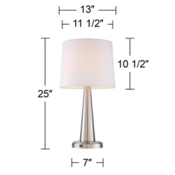360 Lighting Karla Art Deco Style Table Lamps 25" High Set Of 2 Brushed Nickel With USB Charging Port And Table Top Dimmers White Fabric Drum For Desk 15 360 Lighting Karla Art Deco Style Table Lamps 25" High Set Of 2 Brushed Nickel With USB Charging Port And Table Top Dimmers White Fabric Drum For Desk -Home Decor Series Store GUEST 885eca65 547e 4dde bd6d 7fcb78d93b6f