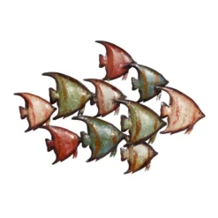 Metal Fish Indoor Outdoor Wall Decor Multi Colored - Olivia & May